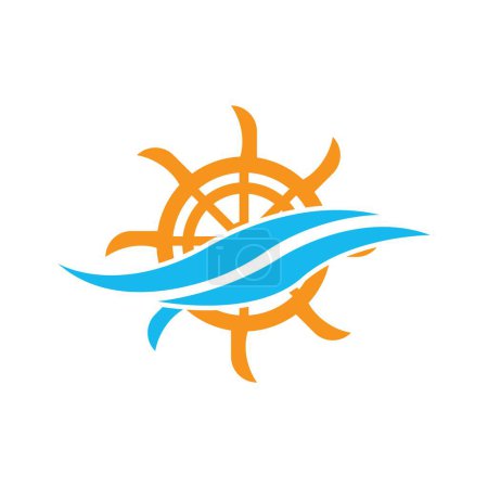 Waterwheel icon,logo illustration design template.