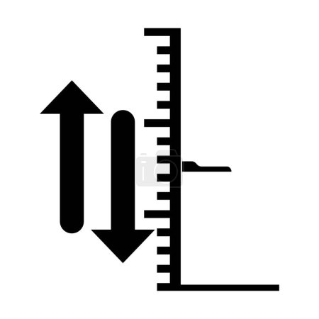 icône de symbole de mesure de hauteur, modèle vectoriel de conception d'illustration