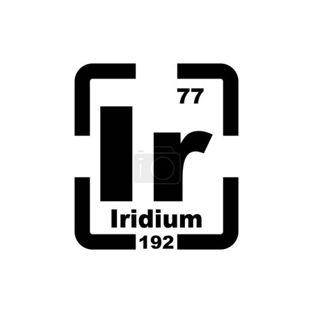 Icône chimie de l'iridium, élément chimique dans le tableau périodique