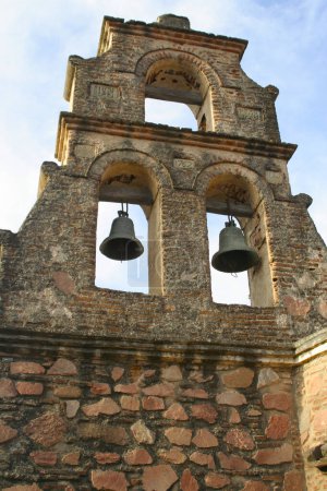 Bell tower of the Jesuit Estancia de Caroya founded by the Society of Jesus in 1616. Colonia Caroya, Crdoba, Argentina. Rural establishment and church. Colonial structure