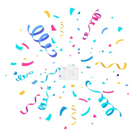 Téléchargez les illustrations : Décoration de fête confettis colorés vecteur de célébration - en licence libre de droit