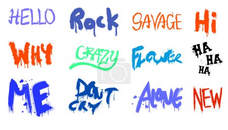 Paint Spray Text flower, alone, new, savage, crazy, why, rock, me, hahaha