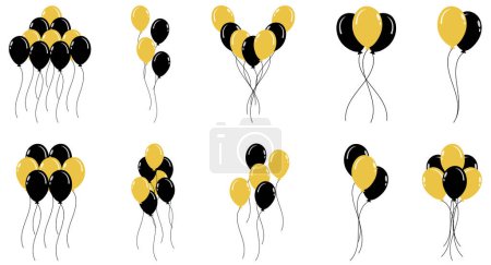 Photo for Black Friday Balloon, Balloons Collection illustration, Black and Gold Balloons - Royalty Free Image