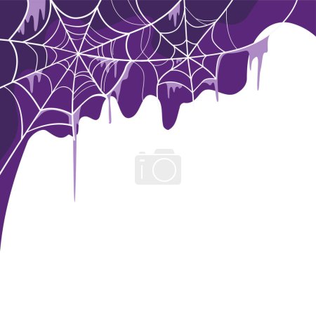 Halloween Cobwebs border in cartoon style