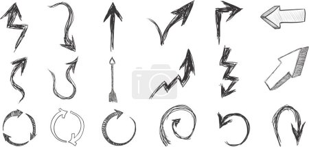 Photo for Sketches signs, arrows, direction, loading, Icons Vector - Royalty Free Image