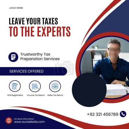 Blue And White Modern Tax Preparation Expert Services Instagram Post