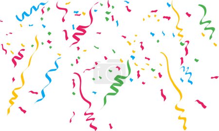 Photo for Celebrate Confetti floats down to celebrate Decoration Ribbons - Royalty Free Image