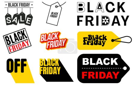 Photo for Black Friday Hang Tag, Black Friday Sticker, Square Black Friday Stamp, Typography Vector - Royalty Free Image