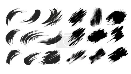 Collection black strokes, Brushes, Spry vector Illustration