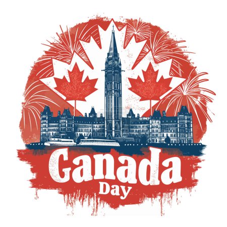 Photo for Canada day design for tshirt printing vector isolated on white background - Royalty Free Image