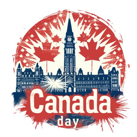 Photo for Canada day design for tshirt printing vector illustration isolated on white background - Royalty Free Image