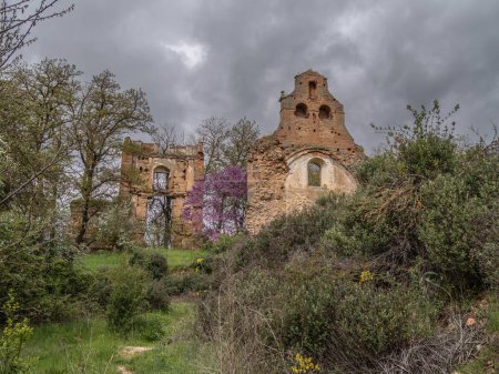 Photo for The monastery of Santa Mara de Nogales in the province of Leon in Spain is an abandoned place - Royalty Free Image