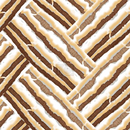 Vector, vertical, geometric, abstract birch bark motif with braided lines on a white background. Neutral colors, brown, beige, white. Perfect for bedding, dining room, home decoration, interior design