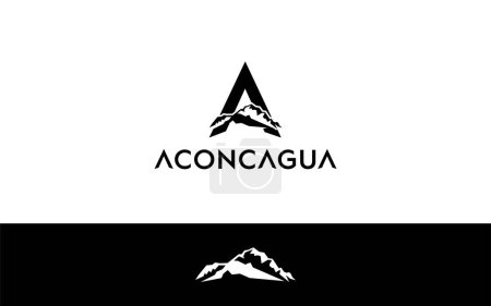 Aconcagua mountain letter logo vector