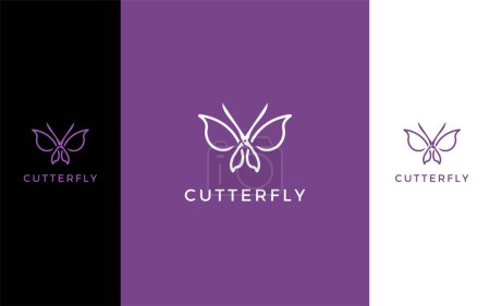 Butterfly Barbershop and Salon logo design