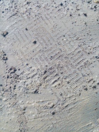 Photo for Shoe prints in the sand. Snapshot of clear shoe prints. - Royalty Free Image