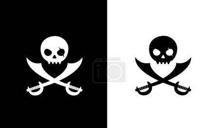 Pirates Logo on Black and White Vector Illustration
