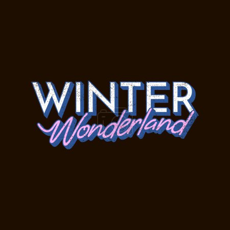 Illustration for Colorful vintage lettering winter wonderland - Royalty Free Image