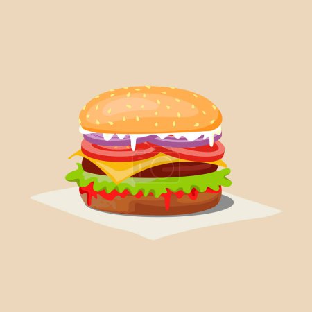 Foto de Delicioso queso Burger vector ilustración - Imagen libre de derechos