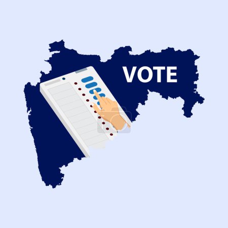 Indian state Maharashtra Vote premium vector illustration