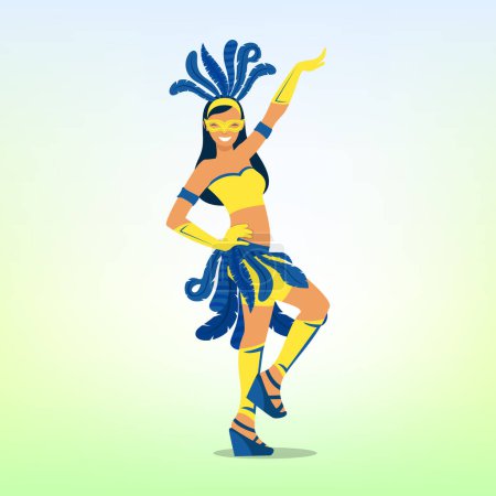 Carnival Dancer girl premium vector illustration