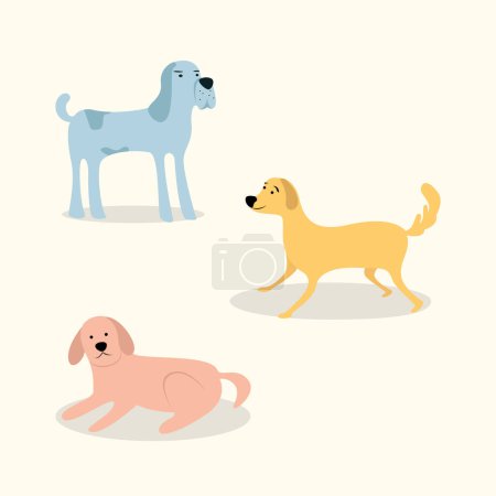 Dogs cartoon premium vector illustration