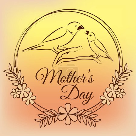 Foto de Diseño del Día de las Madres con ilustración de vector de concepto de aves - Imagen libre de derechos