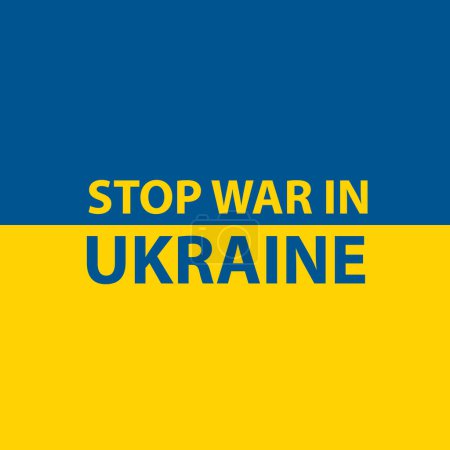 Stop war in Ukraine text flat color