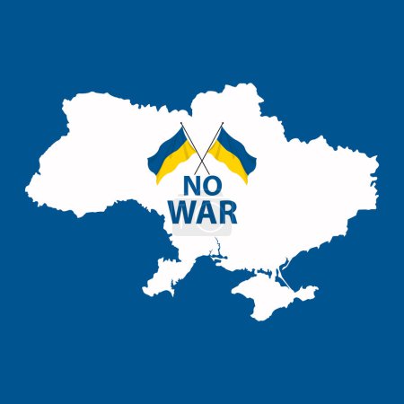 Foto de No War texto en el mapa de Ucrania con la bandera - Imagen libre de derechos
