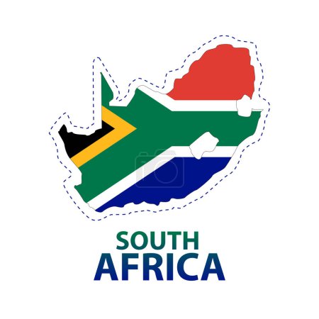 Foto de Sudáfrica mapa con bandera y texto premium vector ilustración - Imagen libre de derechos