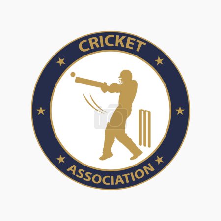 Logo para la Asociación de ilustración de vectores de Cricket