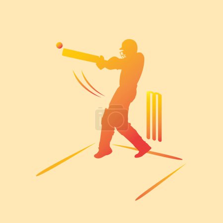 Cricket player design premium vector illustration