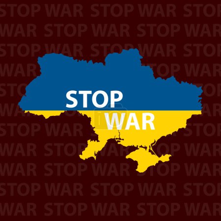 Foto de Ucrania mapa con Stop War texto vector ilustración - Imagen libre de derechos