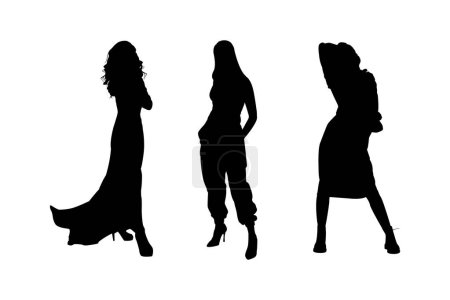 Foto de Imagen vectorial de silueta de la ilustración vectorial de mujer glamorosa - Imagen libre de derechos