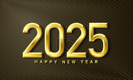 Golden 2025 Happy New Year Background Design.