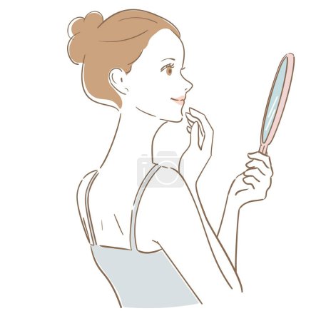 Ilustración de Una mujer con hermosa piel y cabello - Imagen libre de derechos
