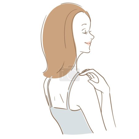 Illustration for A woman with beautiful medium hair - Royalty Free Image