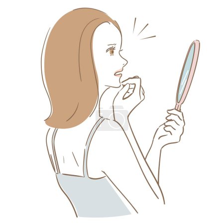 Ilustración de Una mujer con el pelo medio que sufre de problemas de piel - Imagen libre de derechos