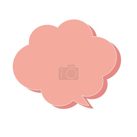 Colorful and cute speech bubble mark shaped like a cloud