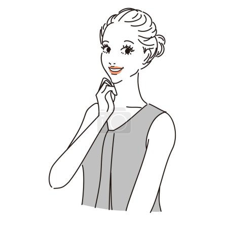 Ilustración de Elegante cuerpo superior femenino con varias expresiones Elegante cuerpo superior femenino con varias expresiones - Imagen libre de derechos