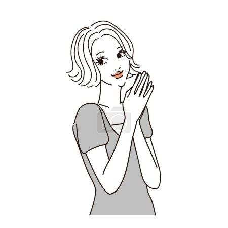 Ilustración de Elegante cuerpo superior femenino con varias expresiones Elegante cuerpo superior femenino con varias expresiones - Imagen libre de derechos