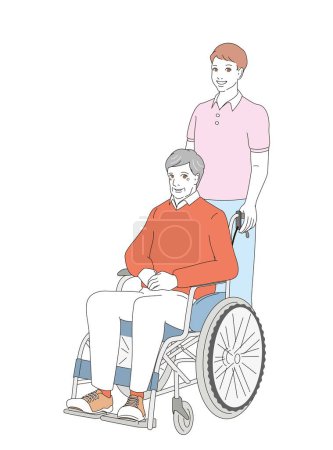 Elegant senior and caregiver in a wheelchair