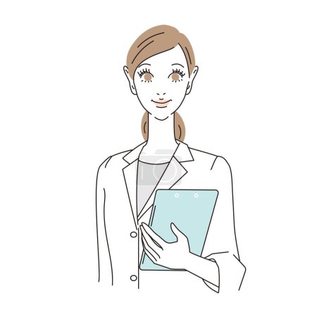 Illustration for Female doctor upper body with various expressions - Royalty Free Image