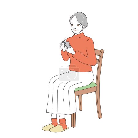 Illustration for Elegant senior woman relaxing - Royalty Free Image