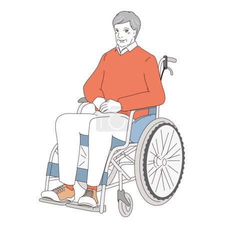 Téléchargez les illustrations : Élégant homme âgé en fauteuil roulant - en licence libre de droit