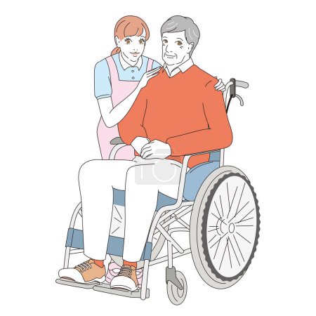 Elegante Seniorin und Pflegerin im Rollstuhl