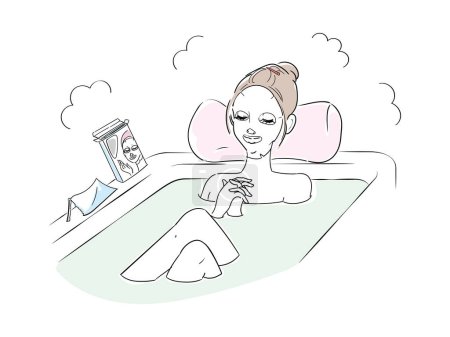 Illustration for A woman relaxing in the bath - Royalty Free Image