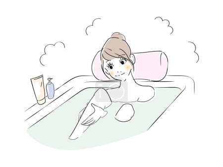 A woman relaxing in the bath