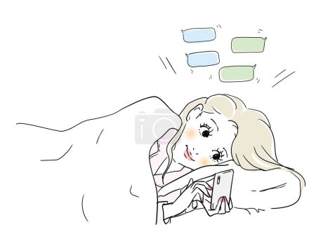 Illustration for Cute woman in bed - Royalty Free Image