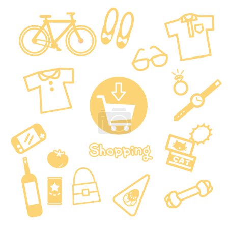 Illustration for Online shopping purchase item iconTitle change - Royalty Free Image